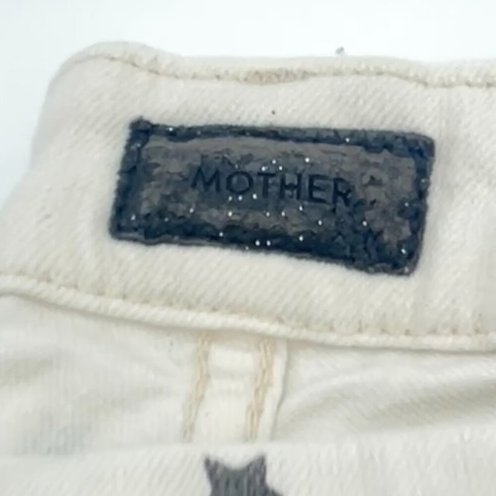 MOTHER Jeans The Looker Moonlight On My Mind Star Print Made in USA 27 Off White - Picture 3 of 5